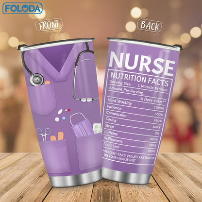 Insulated Tumbler 20oz Nurse Graphic Stainless Steel Vacuum Travel Mug in Four Color Options