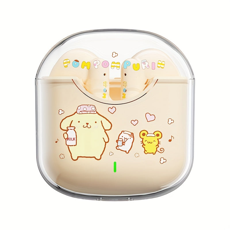 Kuromi My Melody Pompompurin Wireless Earbuds Authorized – 5 Cute Sanrio Character Styles Bluetooth Headphones for Daily Exercise Calls Learning – Holiday Birthday Gift for Girls Teens Women