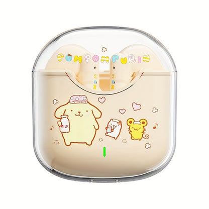 Kuromi My Melody Pompompurin Wireless Earbuds Authorized – 5 Cute Sanrio Character Styles Bluetooth Headphones for Daily Exercise Calls Learning – Holiday Birthday Gift for Girls Teens Women