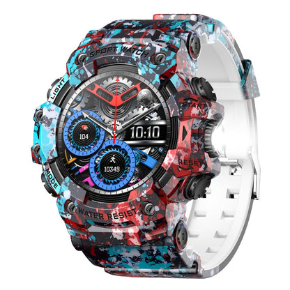 Smartwatch for Men 1.32 Inch Tactical Watch with LED Flashlight, SOS and 100+ Sport Modes in Eleven Colors
