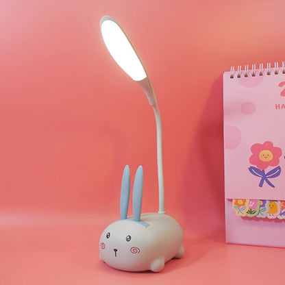 Night Light Mini Animal Desk Lamp with Flexible Neck, USB Rechargeable Power and Five Bunny or Cat Style Options