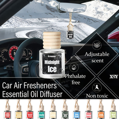 Car Air Freshener 4-Bottle Gift Set – Hanging Diffuser with 60-Day Lasting Fragrance, Multiple Scent Styles for Car Interior, Perfect Holiday Gift for Friends & Family