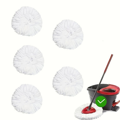 White Triangular Rotary Mop Replacement Heads in Two-, Five-, Ten- or Twenty-Piece Packs Pictured