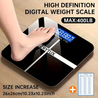 Square Digital Bathroom Scale in Black or Pink with Basic, No-Battery and USB-Charging Options