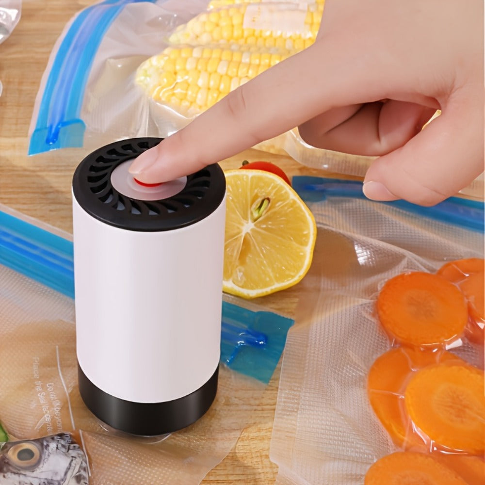 Cordless Handheld Vacuum Sealer Pump with One-Button Control, 5V Charging and Multiple Attachment Set