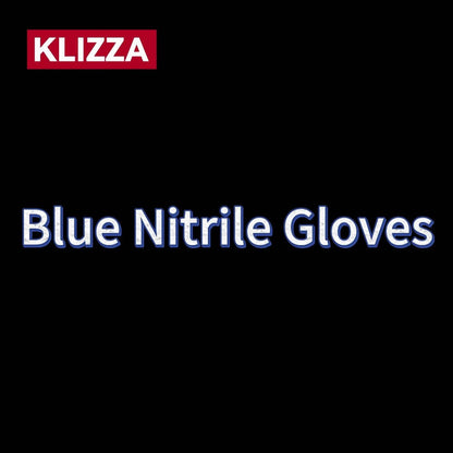 KLIZZA Blue Nitrile Disposable Gloves in 1000-Count Ten-Box Cases with Four Size Options from S to XL