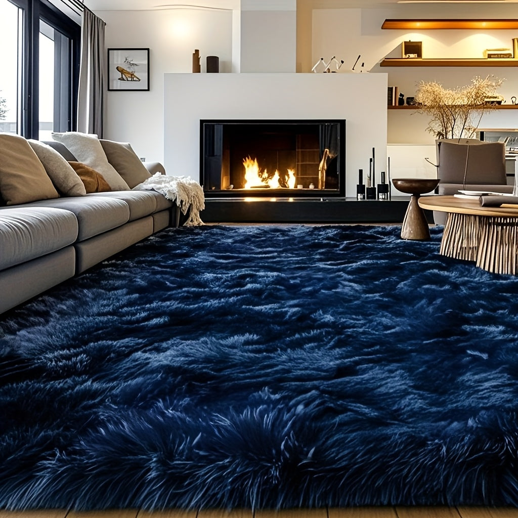 Area Rug 8x10 Fluffy Shag with 1.8-Inch Plush Pile and Nine Colors for Bedroom or Living Room