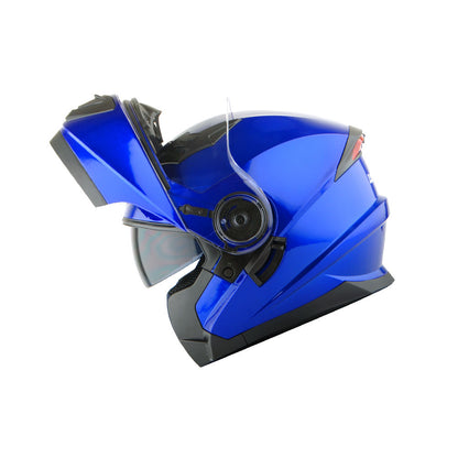 Motorcycle Modular Full Face Helmet Flip Up Dual Visor Sun Shield with Optional LED Tail Light 3 Modes Removable Washable Interior, Multiple Colors S M L XL — Modular901