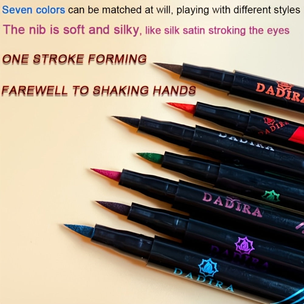 Fine-Tip Liquid Eyeliner Pen Set with Twelve Black and Bright Color Pens for Graphic Eye Looks