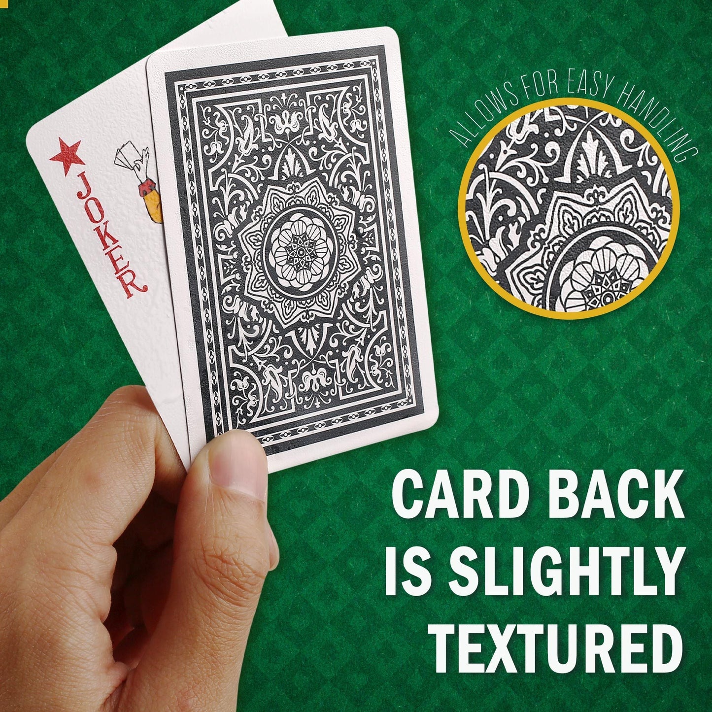 Two-Deck Plastic Playing Card Set with Standard Index, Textured Backs and Individual Storage Cases