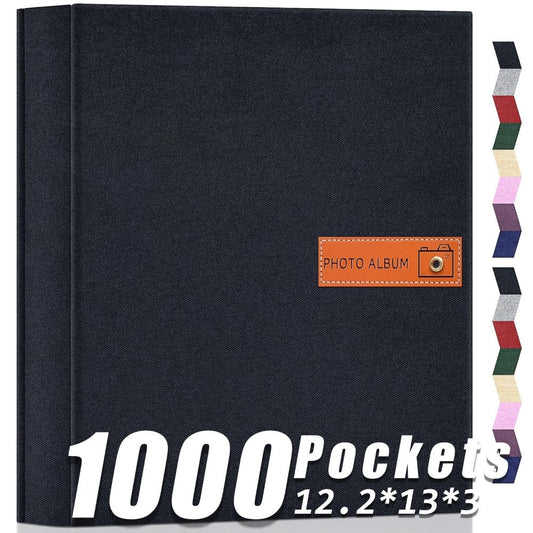 Photo Album 4x6 200 & 1000 Pockets with Label – Linen Hardcover Memory Book for Wedding, Baby, Travel, Anniversary, Birthday & Graduation Gifts