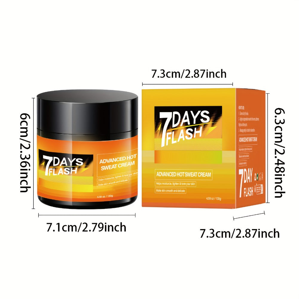 Body Cream 7DAYS FLASH 202g Jar with Glycerin, Hyaluronic Acid, Ginger Oil and Garcinia Cambogia Extract