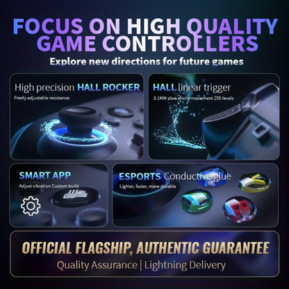 Three-Mode Wireless PC Controller with RGB Lighting, Hall Effect Joystick & Trigger, Programmable Buttons & Vibration for Windows PC, Android, Nintendo Switch & Steam – Not Compatible with Xbox