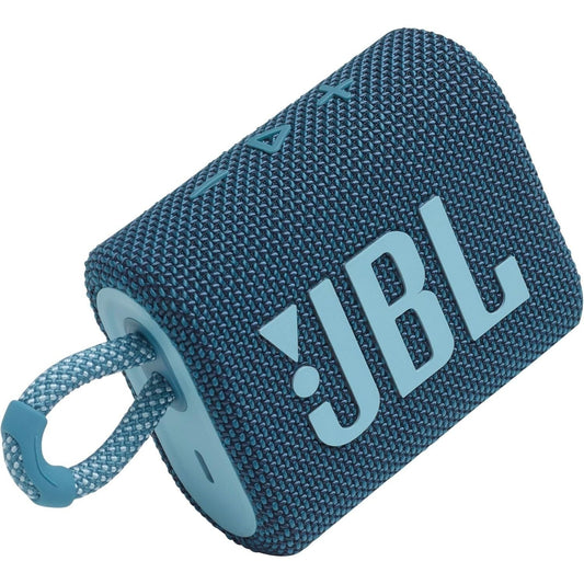 JBL Go 3 IP67 Waterproof Portable Bluetooth Speaker, Big Audio & Punchy Bass, 5-Hour Playtime, USB-C Fast Charge, Rugged Fabric Design with Carry Loop for Outdoor Travel Beach Shower