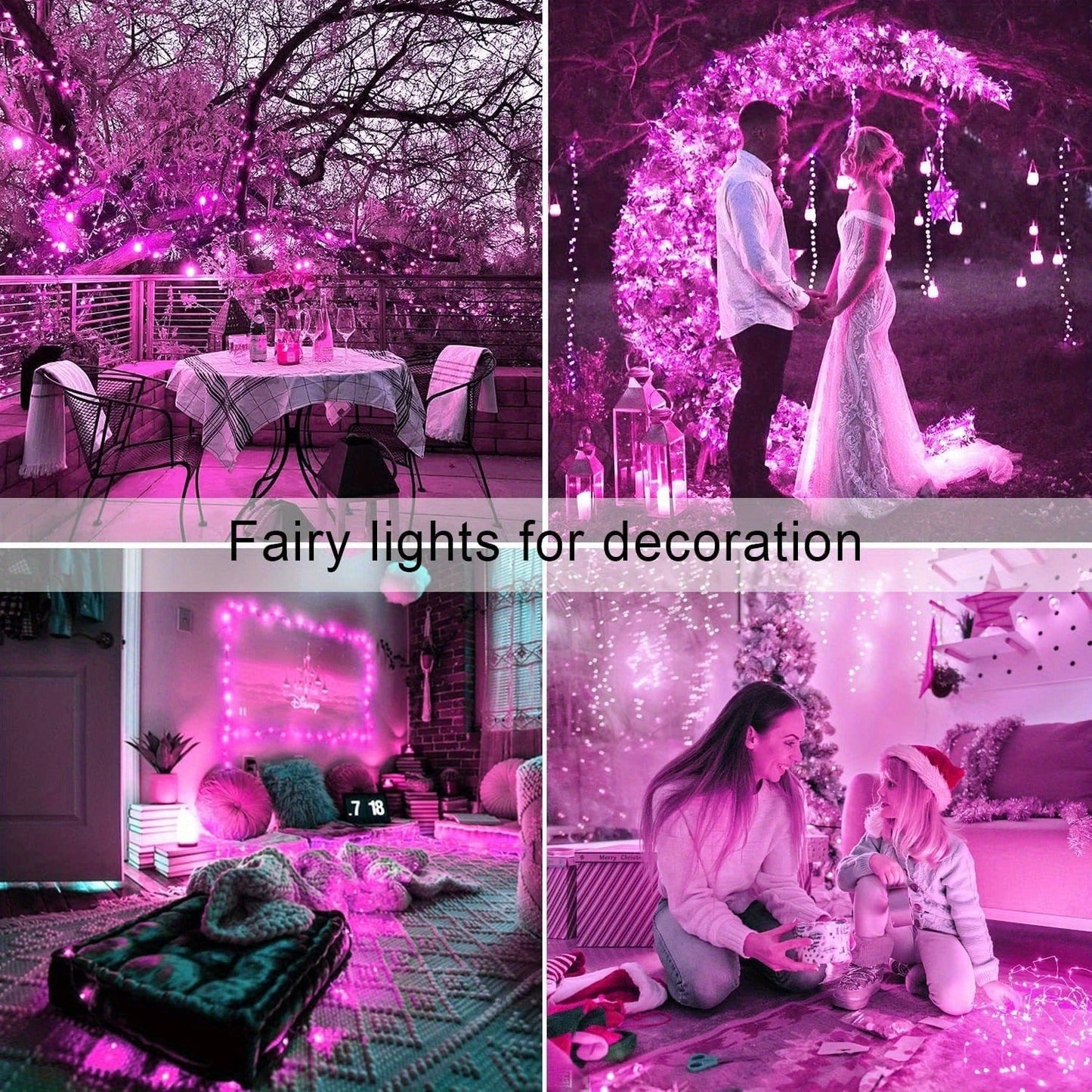 Solar String Lights Outdoor 2 Pack 104Ft 300LED IP65 Waterproof 8 Modes Fairy Lights for Garden Yard Patio Tree Christmas Wedding Party Decor