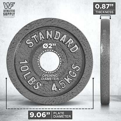 Gray STANDARD Cast-Style Weight Plates in Single, Pair, Four-Piece and Mixed Sets for Barbell Training