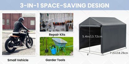 Outdoor Storage Shed Carport Canopy Portable Shelter PE Tarpaulin