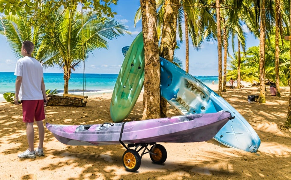 Kayak Cart Trolley Carrier Dolly – Canoe Paddle Board Boat Transport with 10-Inch Solid Wheels