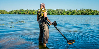 LCD Metal Detector with 8-Inch Search Coil, Adjustable Shaft and Green, Yellow or Basic-Version Options