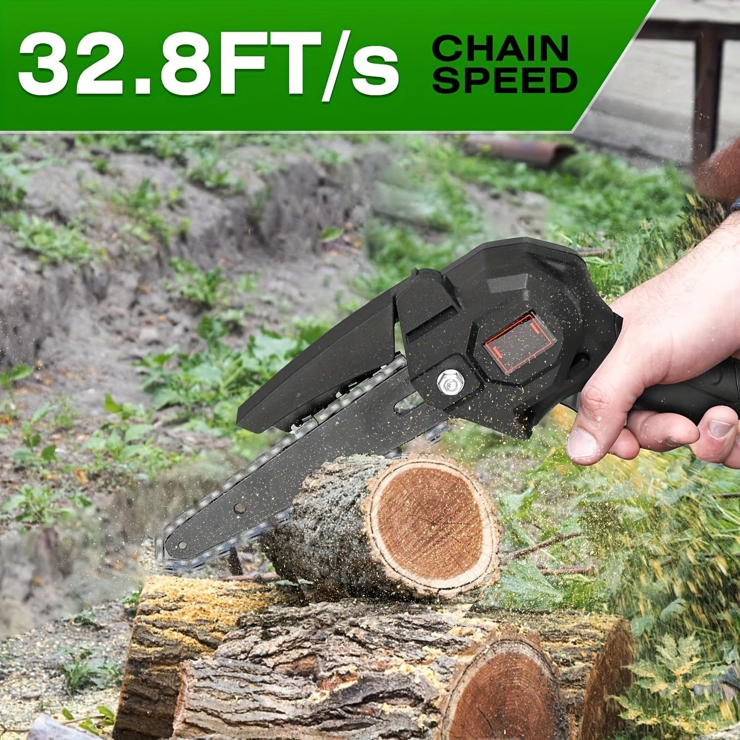 Cordless 4- and 6-Inch Pole Saw with Three Extension Sections, 90° Head, Two Batteries and Two Colors