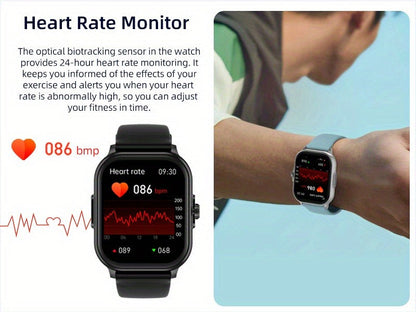 Smart Watch 2.01-Inch Display with Bluetooth 5.1 Calling, 280mAh Battery and Black or Pink Band