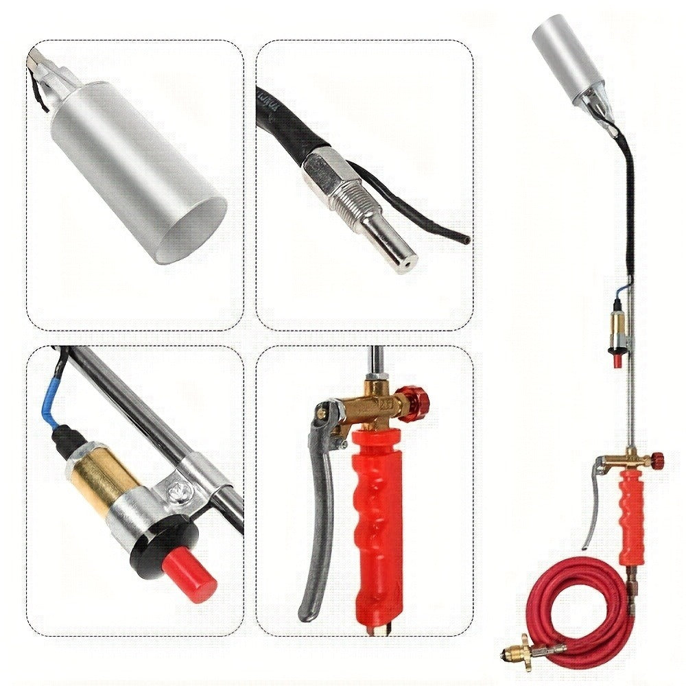 Long-Reach Propane Torch Kits with Hose, Adjustable Flame Valve and Red or Black Configurations