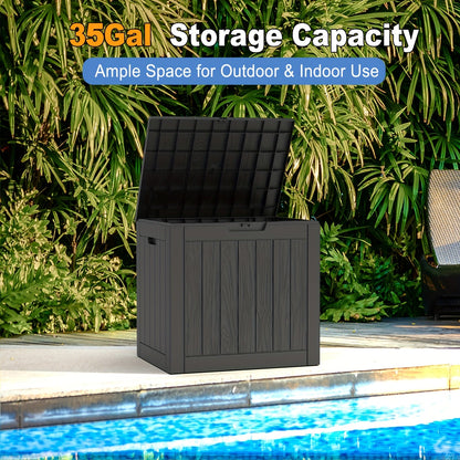 Deck Box Resin Heavy Duty 230LB Lockable | Patio Garden Pool Garage
