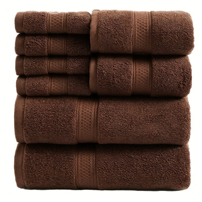 Towel Set 8 or 16 Piece Thickened Bath, Hand and Washcloth Collection in Multiple Solid Colors