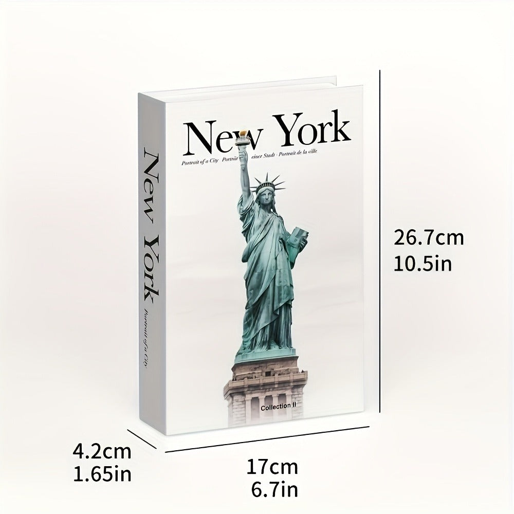 Three-Piece Decorative Book Box Set with Paris, London and New York Covers for Shelves and Coffee Tables