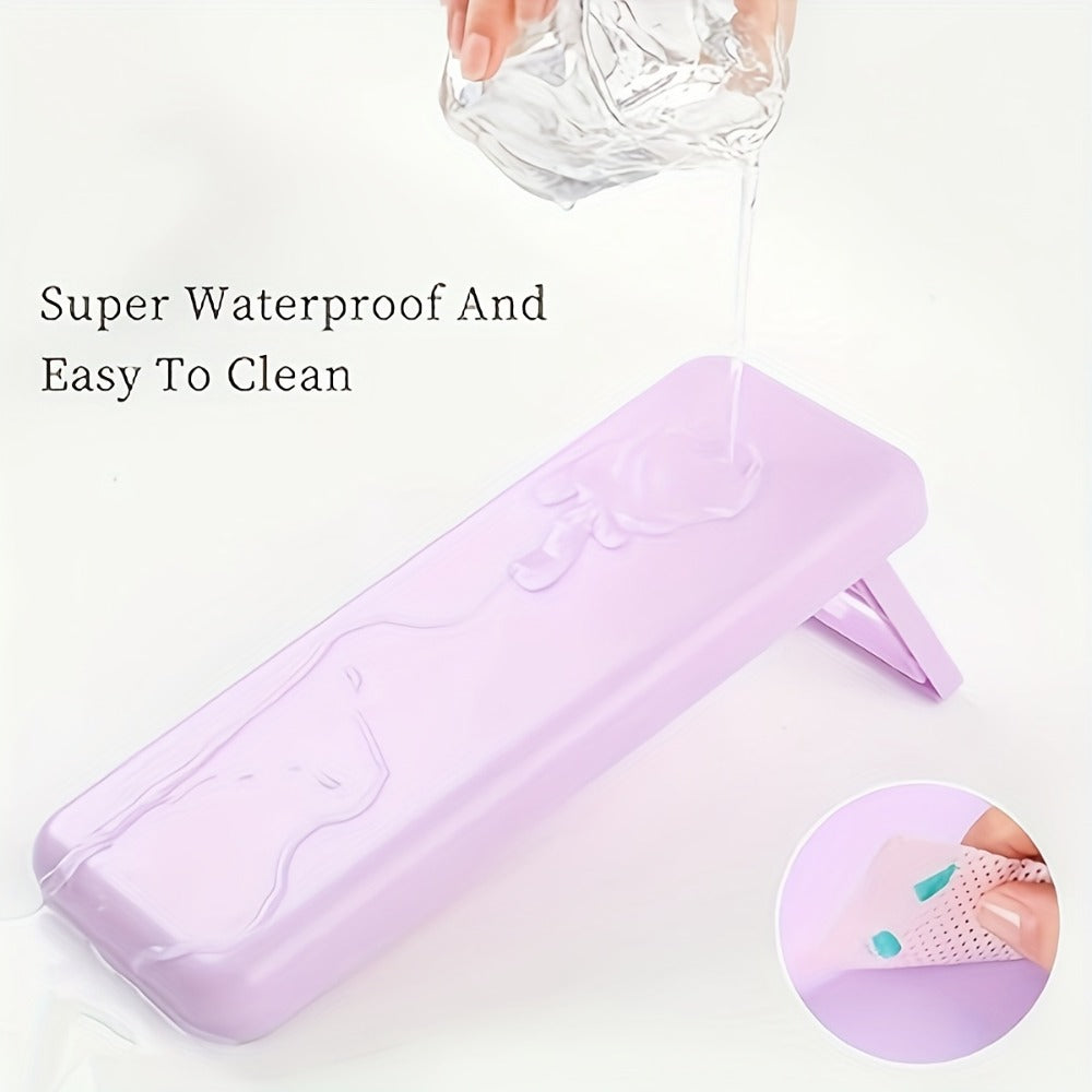 Folding Nail Armrest Stand in Pink, White or Purple with Selected Nail Sticker Checkout Options