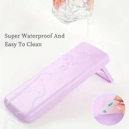Folding Nail Armrest Stand in Pink, White or Purple with Selected Nail Sticker Checkout Options