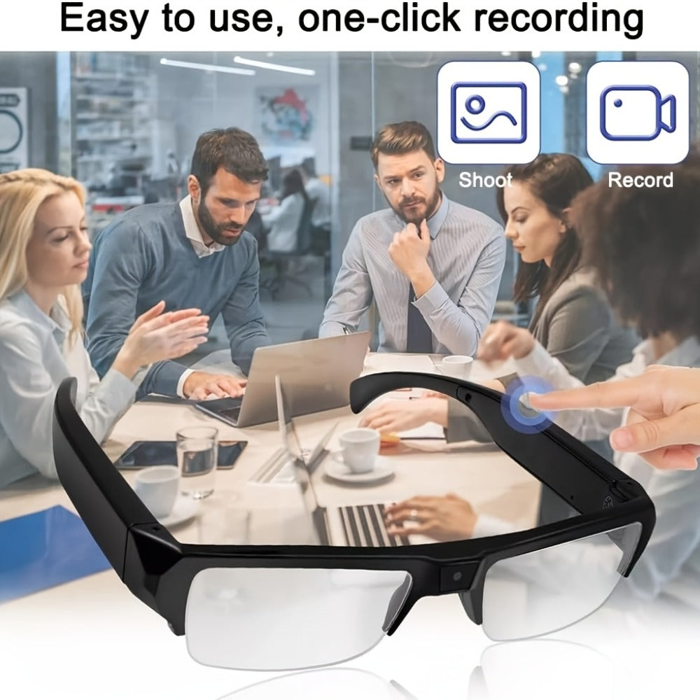 1080p HD Video Glasses 65° Wide Angle - One-Button Sports Camera Glasses, Wearable Body Cam, 120-Min Battery, 32GB & 64GB Options, Driving Cycling Meeting Recording