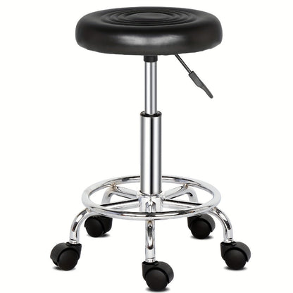 Round Padded Swivel Bar Stool 360° with Chrome Base - Adjustable Height Salon Kitchen Counter Stool for Nail