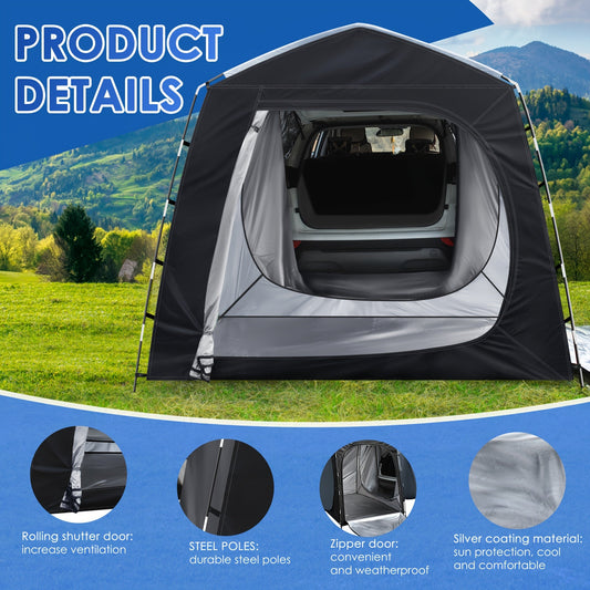 Camping Tent SUV Tailgate Format with Source-Listed 5-Person Capacity, Porch Awning and Four Colors
