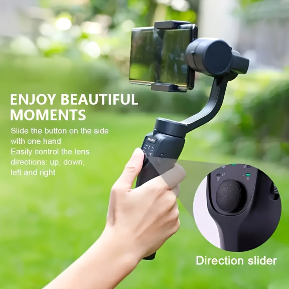 Handheld 3-Axis Smartphone Gimbal Stabilizer with Wireless Bluetooth No App Required Anti-Shake Video Recording