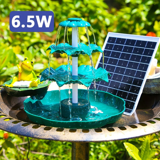 Solar Garden Fountain 3-Layer Wave 6.5W IPX8 Dark Green DIY