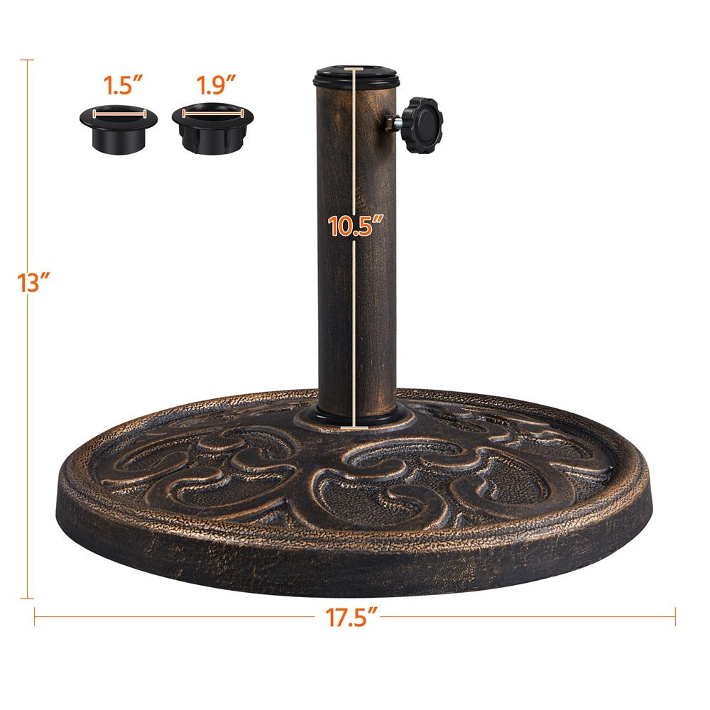 17.5-Inch Round Umbrella Base with Multiple Color Options for Outdoor Shade and Protection detail image - detail view 6