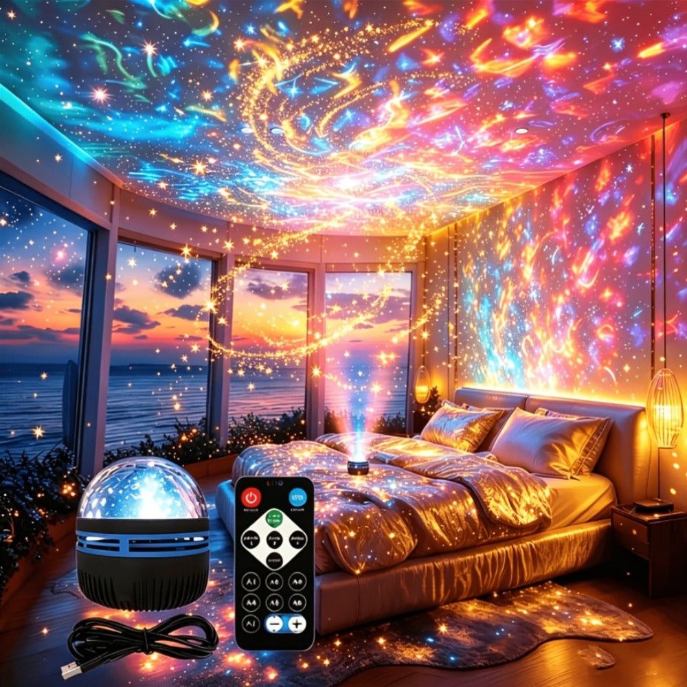 17-Color Star Projector Night Light with Remote, Timer and USB Power detail image - detail view 12