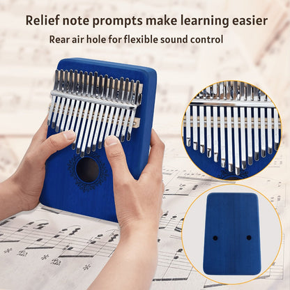 17-Key Kalimba Thumb Piano with Gift Box, Tuning Hammer and Songbook detail image - detail view 10