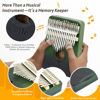 17-Key Kalimba Thumb Piano with Gift Box, Tuning Hammer and Songbook detail image - detail view 12