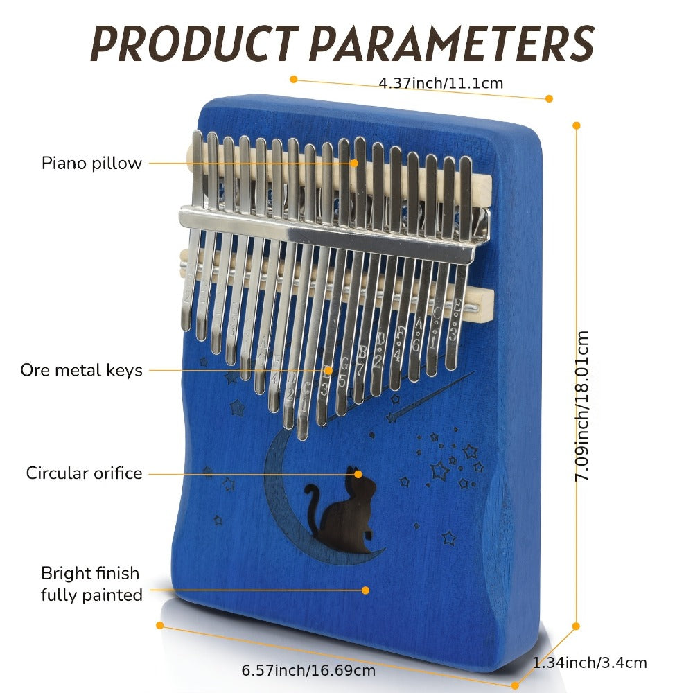 17-Key Kalimba Thumb Piano with Gift Box, Tuning Hammer and Songbook detail image - detail view 16