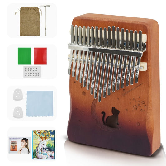 17-Key Kalimba Thumb Piano with Gift Box, Tuning Hammer and Songbook detail image
