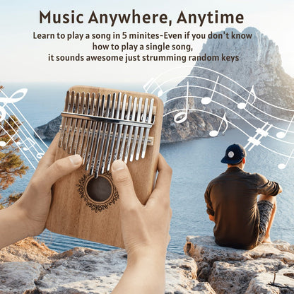 17-Key Kalimba Thumb Piano with Gift Box, Tuning Hammer and Songbook detail image - detail view 4