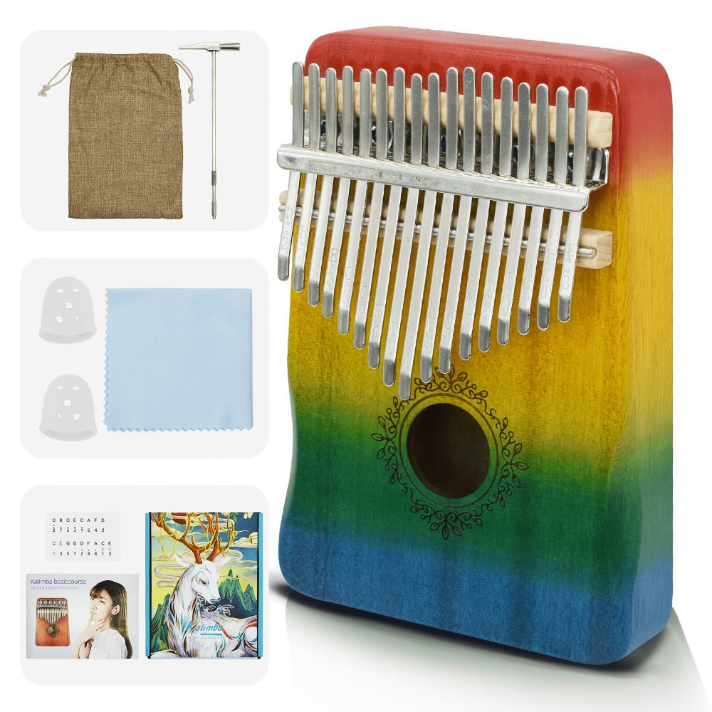 17-Key Kalimba Thumb Piano with Gift Box, Tuning Hammer and Songbook detail image - detail view 6