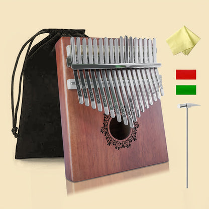 17-Key Vintage Kalimba Thumb Piano shown in the Dark Brown option