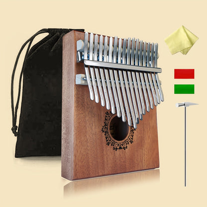 17-Key Vintage Kalimba Thumb Piano shown in the Light Brown option