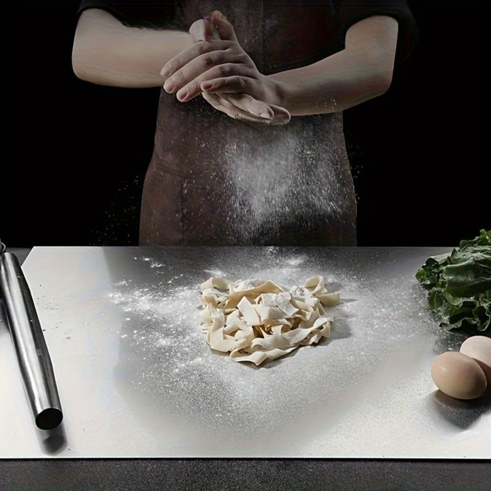 Cutting Board 304 Stainless Steel L-Edge Prep Board in Three Sizes for Countertop Dough and Chopping