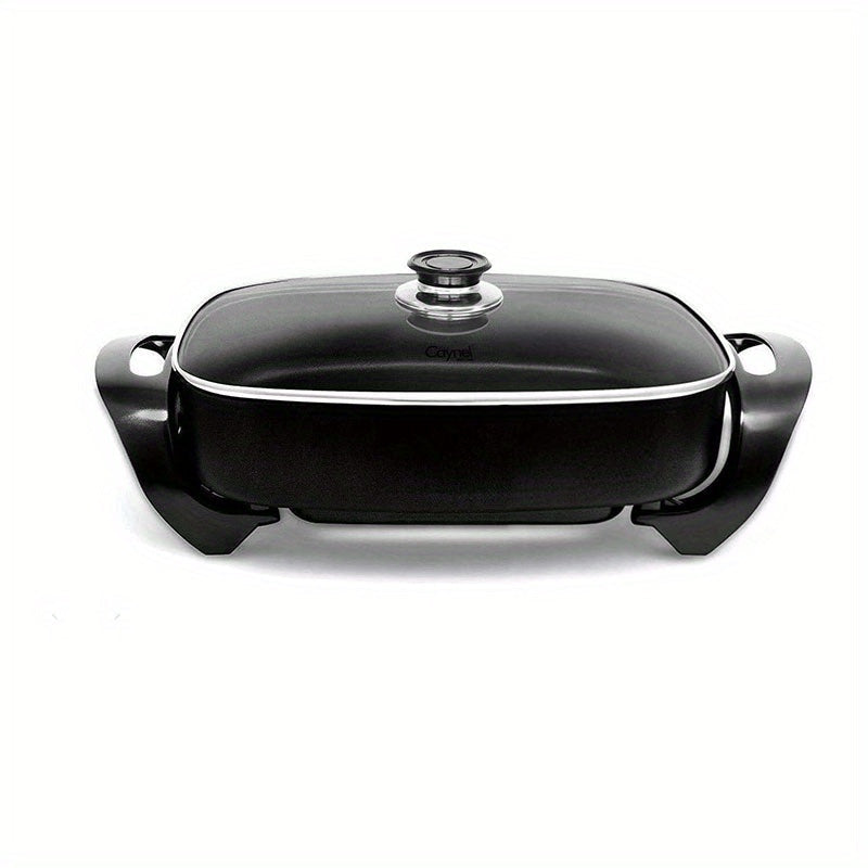 Jumbo Electric Skillet 8-Quart 16x12x3.15 Inch Deep Dish Copper Nonstick with Tempered Glass Vented Lid & Upgraded Thermostat – Large Family Electric Frying Pan for Roasting Frying