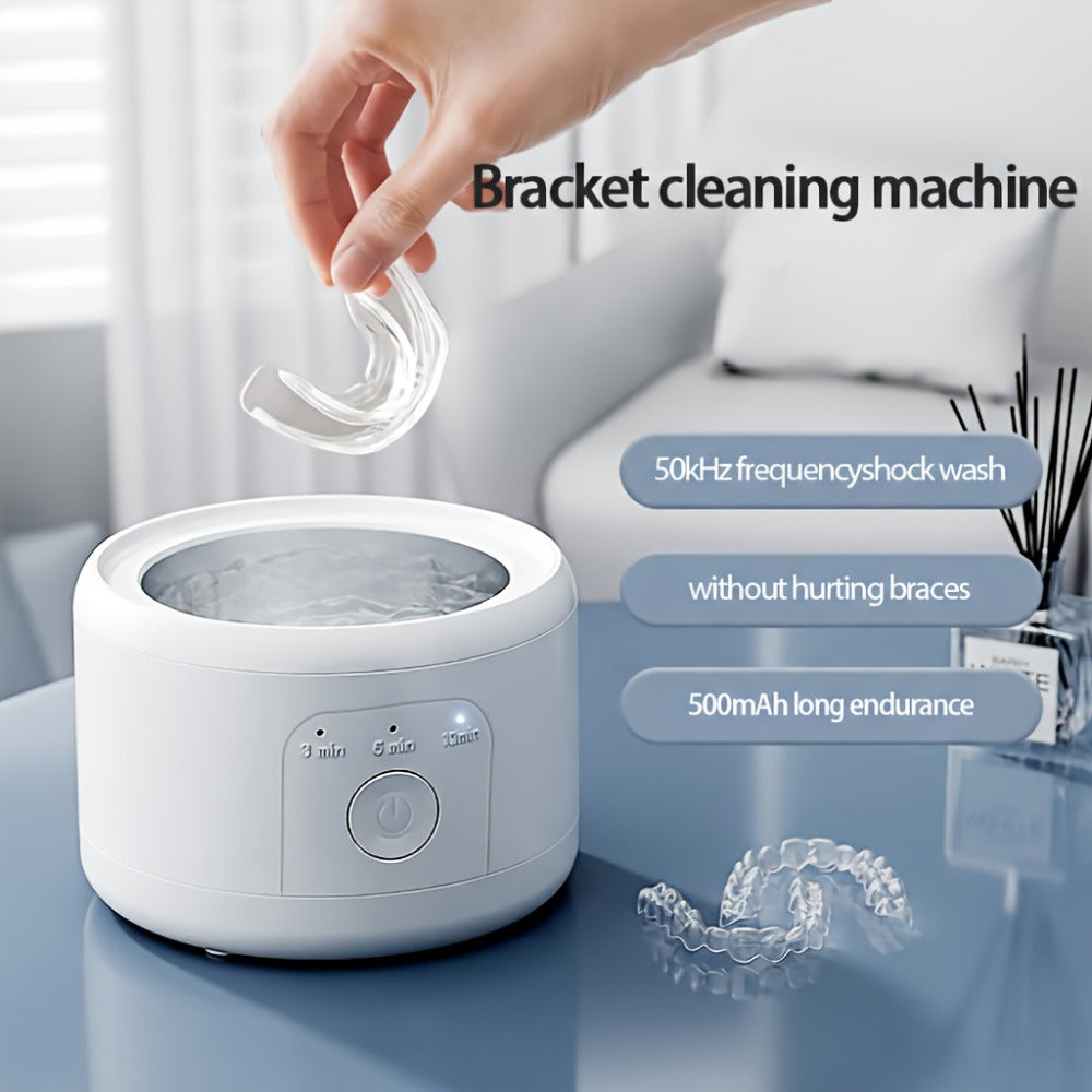50 kHz Compact Ultrasonic Cleaner in Black Art Edition with Three Front Cleaning Modes for Small Items