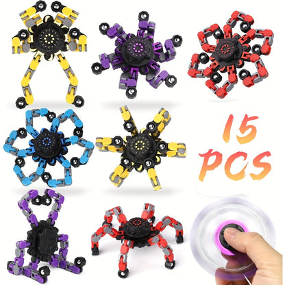 Robot Fidget Spinner Set with 10- or 15-Piece Standard and Luminous Checkout Configurations